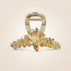 Kẹp tóc nữ đính đá pha lê cao cấp màu vàng champagne size 13cm MYRA